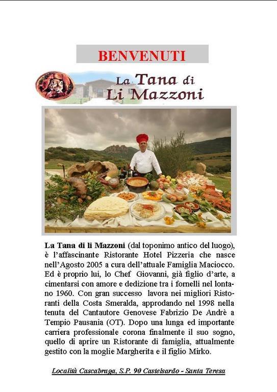 Hotel Ristorante La Tana Di Li Mazzoni Trinità dʼAgultu Buitenkant foto